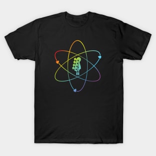 Bass Guitar Headstock Atom Symbol Colorful T-Shirt